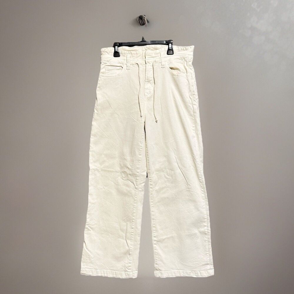 PAIGE Ari Cream Straight Leg Drawstring Pants